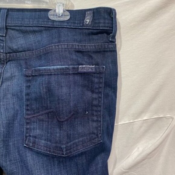 7 For all Mankind Dark Wash Mid Rise Bootcut size 32, Inseam 35 inches - Picture 11 of 15